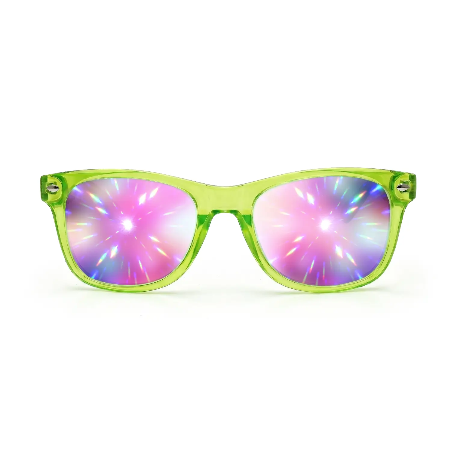 GloFX Diffraction Glasses - Transparent Green - GloFX.com