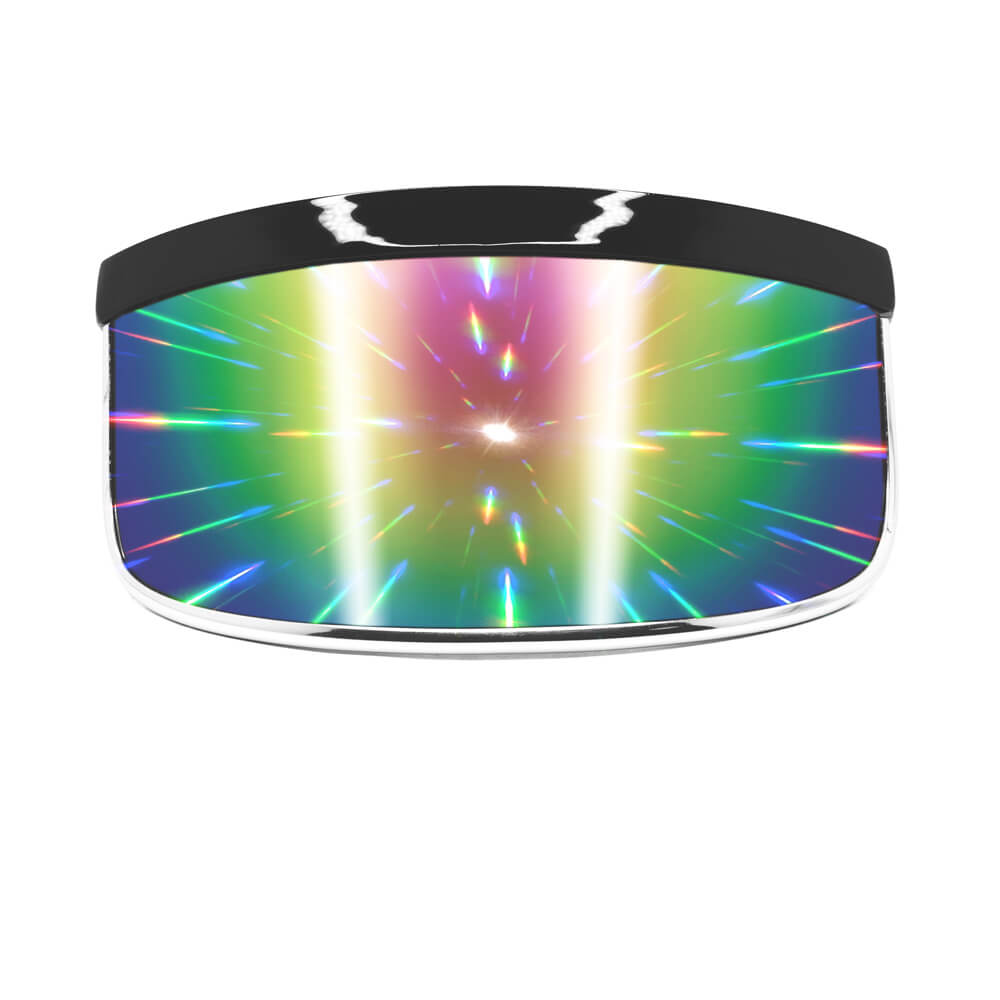 Extra Oversize Visor Style Sun Glasses XIEJ Diffraction Visor Glasses Color Mirror Funky Sunglasses
