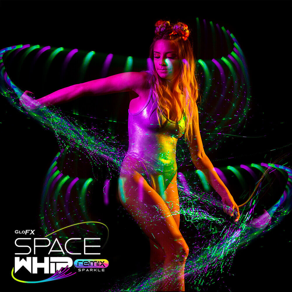 GloFX Space Whip Remix - Sparkle Fiber | Programmable LED Fiber 